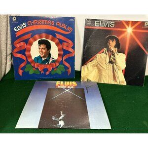 Elvis Presley Vinyl Records Albums Christmas album Moody Blue Lot of 3